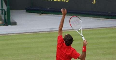 man playing tennis